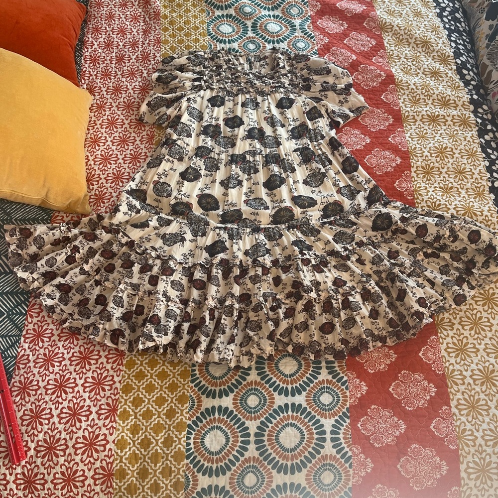 Ulla Johnson Cream and Black Floral Dress - Picture 11 of 13